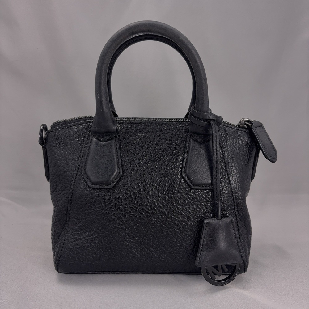 Michael Kors Campbell Mini Handbag Womens‎ Black Pebbled Leather Top Handle